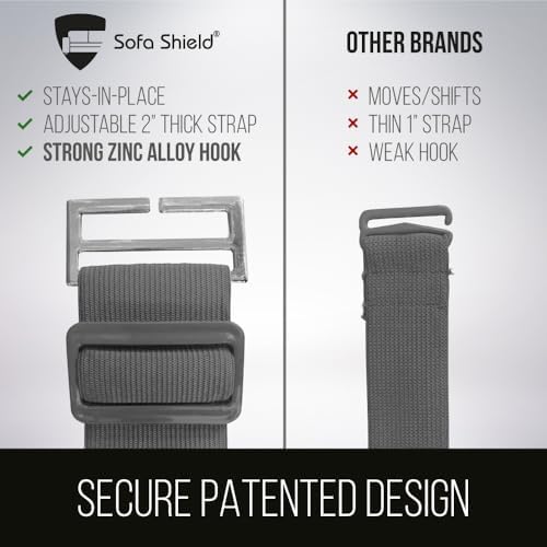 Sofa Shield® Couch Chaise Slip Cover for Dogs with Strap Latte Linen