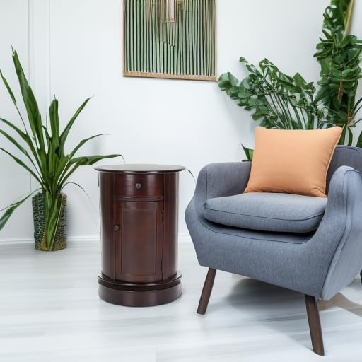 SAFAVIEH Tabitha Swivel Storage Accent Table, 26" Dark Cherry AMH5712D