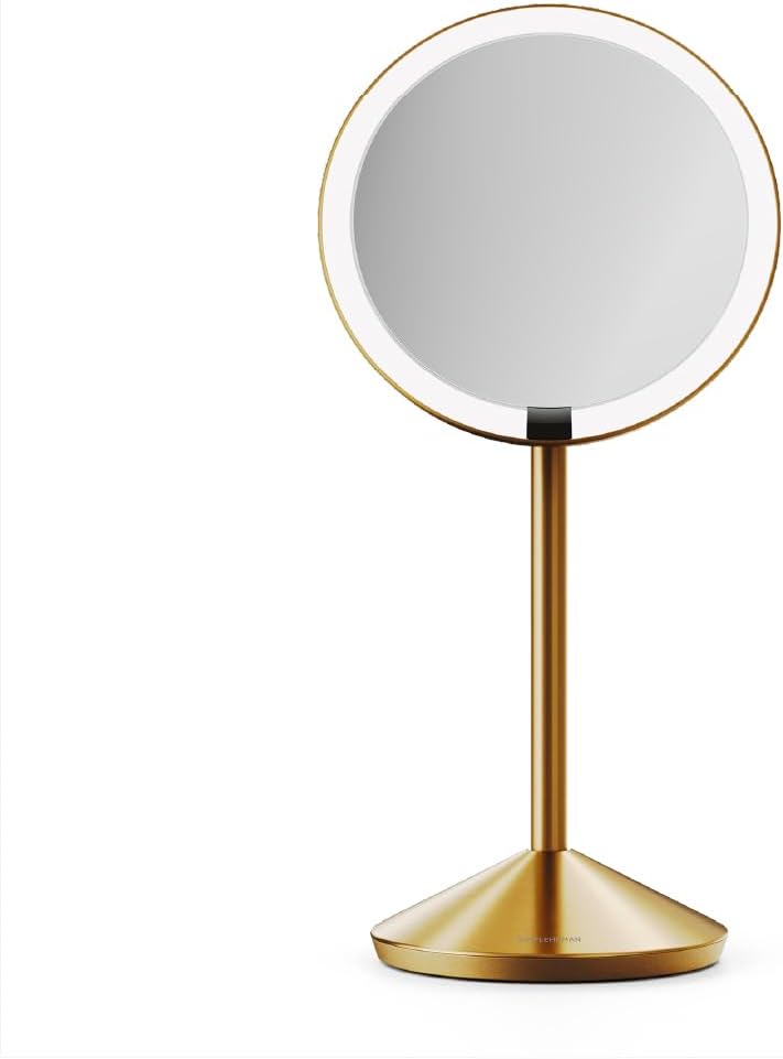 simplehuman Sensor Mirror Fold, 5'' with 10X Magnification, Round Rec...