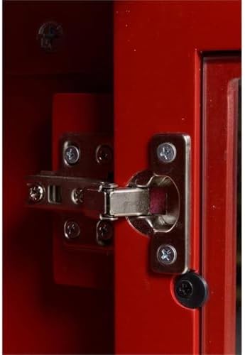 OS Home and Office Furniture 31.5" Wood Accent Display Cabinet in Red