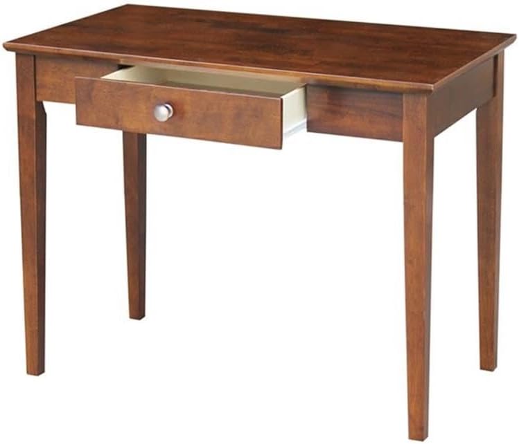 IC International Concepts, Writing Table, Solid Real Wood, Sturdy Parawood, E...