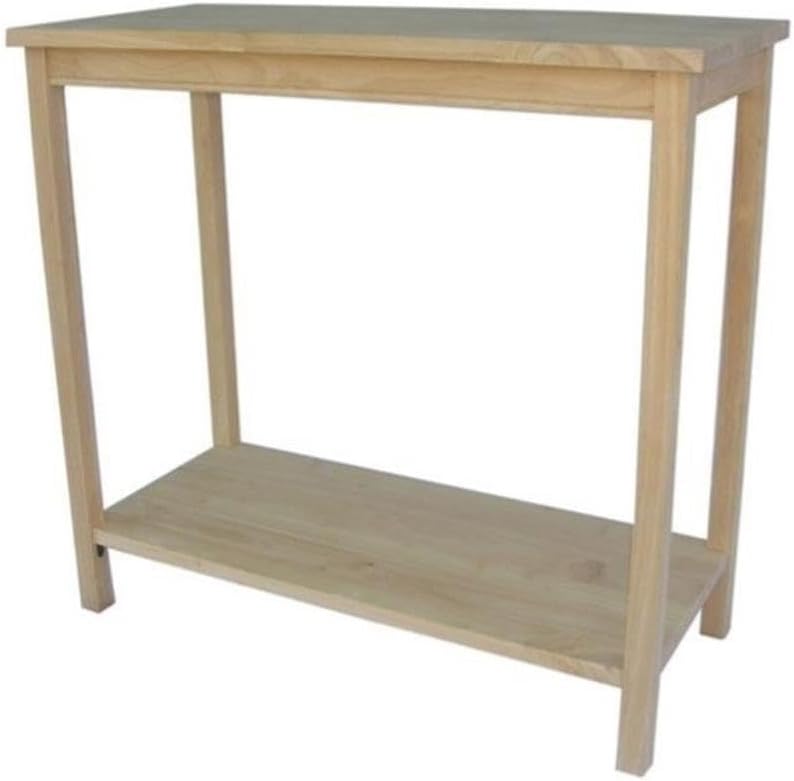 IC International Concepts, Portman Accent Table , Solid Real Wood, Sturdy Par...