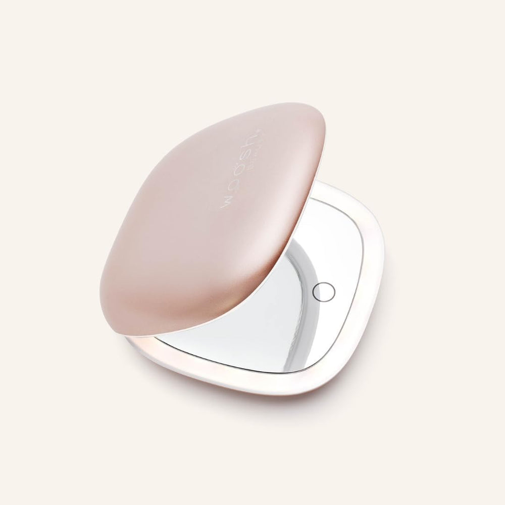 Woosh Beauty Fold Out Mirror | Travel Compact LED Light Mirror | 1x/10x Dual ...