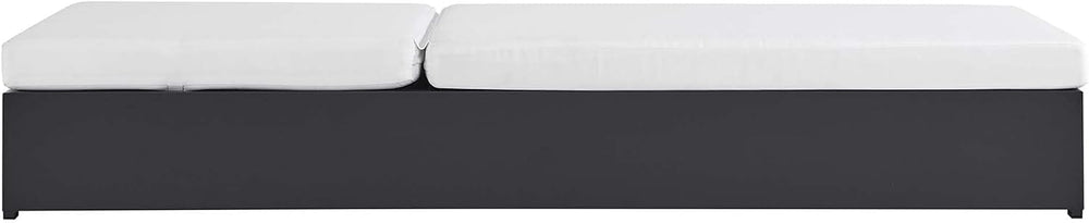 Modway Tahoe Aluminum Outdoor Chaise Lounge in Gray White with Weather-Resist...