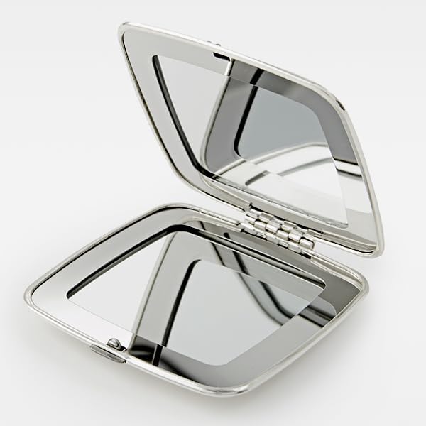 THINGS REMEMBERED Engraved Silver Leaves and Vines Compact Makeup Mirror (Fre...