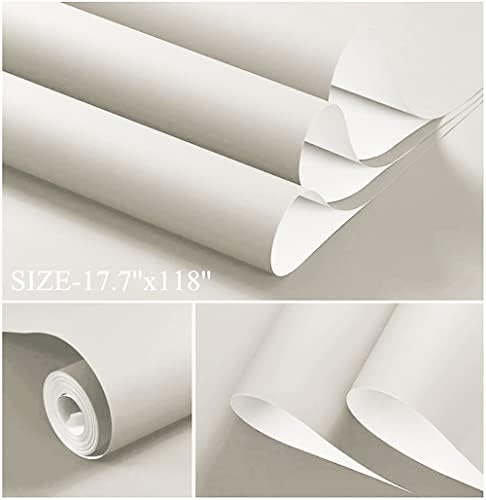 Dimoon 590''x17.7'' White Peel and Stick Wallpaper Contact Pa...