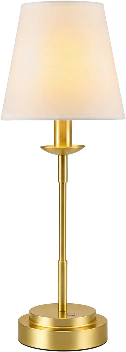 Rechargeable Cordless Table Lamp Brass 17‑inch,6000mAh Built‑in Battery