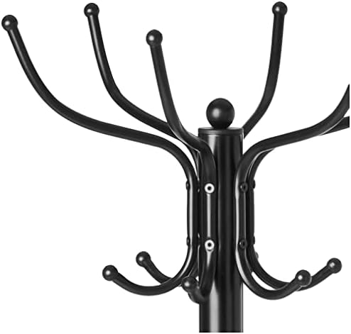 Tangkula 75 Inch Freestanding Metal Coat Rack, Black
