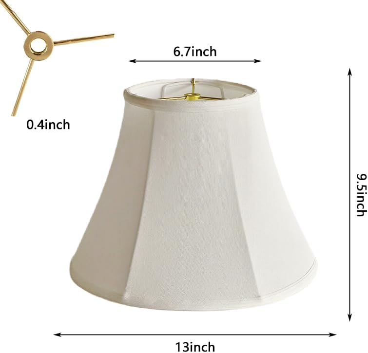 Bell Lamp Shades Set of 2, 6.7" x 13" x 9.5" Replacement Lamps...