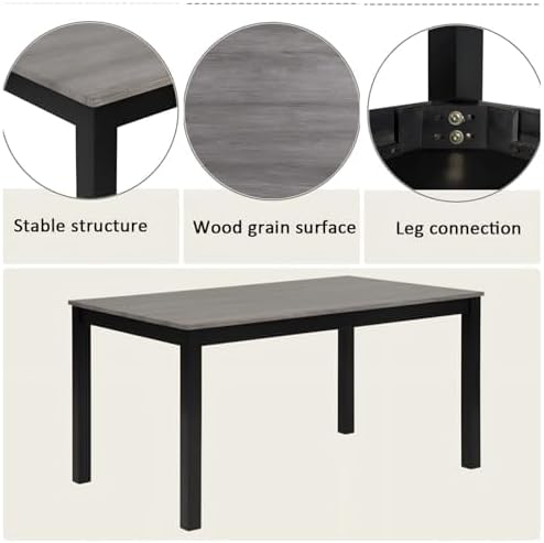 NicBex 6 Piece Farmhouse Dining Table Set, Wooden Dinner Table Set for 6, 58....