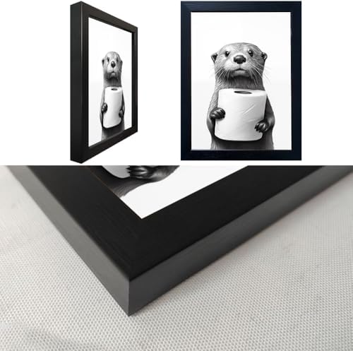 Black and White Bathroom Wall Art, Funny Bathroom Wall Decor, Toilet Paper in...