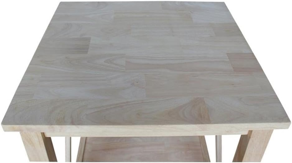 Hampton Solid Wood End Table, Unfinished