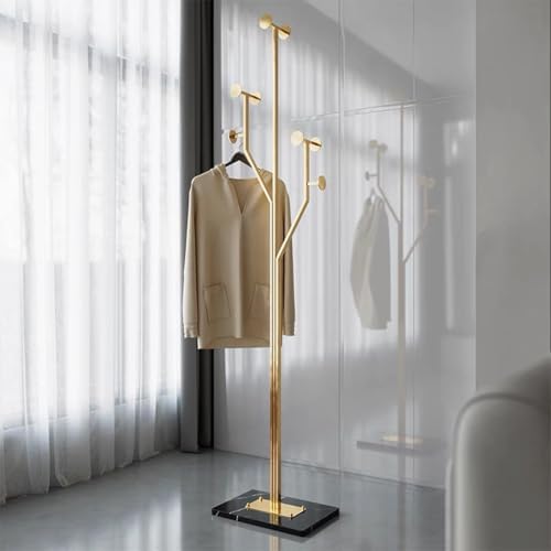 Gold Coat rack,Sturdy coat tree freestanding heavy duty with Marble Base,Meta...