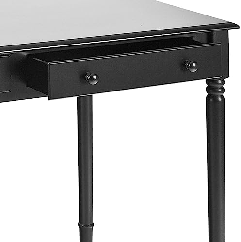 SEI Furniture - Writing 2-drawer Desk- Satin Black - Transitional Design, Bla...