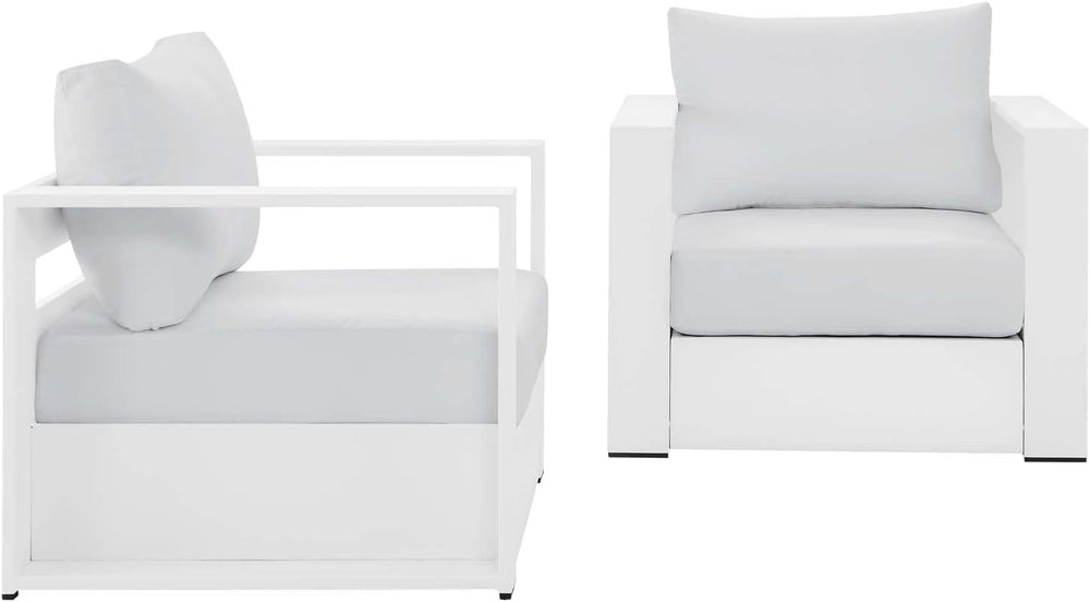 Modway Tahoe Aluminum 2-Piece Patio Set in White White