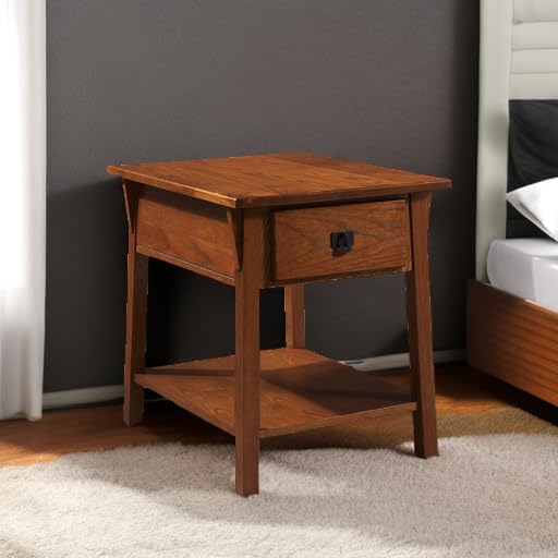 Leick Home Mission Nightstand Side Table, 22", Russet