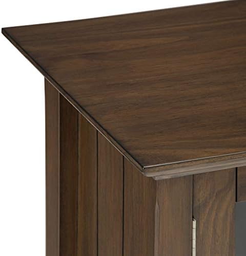 SIMPLIHOME Bedford 32" Solid Wood Cabinet in Rustic Natural Aged Brown