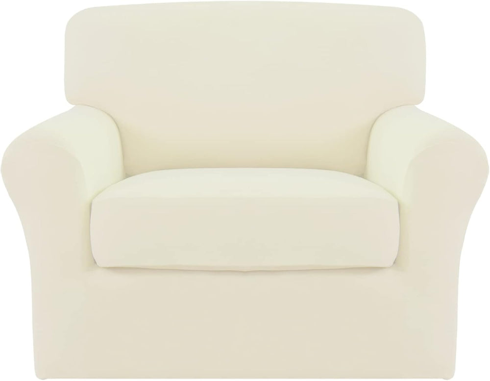 Easy-Going 2 Pieces Stretch Sofa Slipcover for Armchair Washable