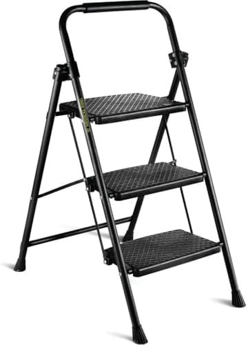 Step Ladder Folding Stool with Wide Anti-Slip Pedal