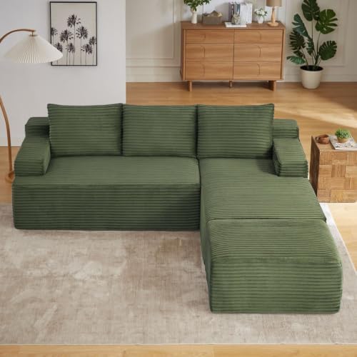 96IN U Shaped Boneless Sectional Compressed Cloud Couches