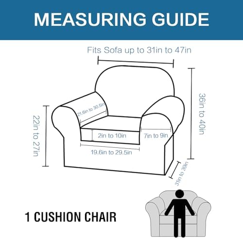 H.VERSAILTEX 2-Pieces Armchair Cover Chair Slipcovers with Arms Furniture Pro...