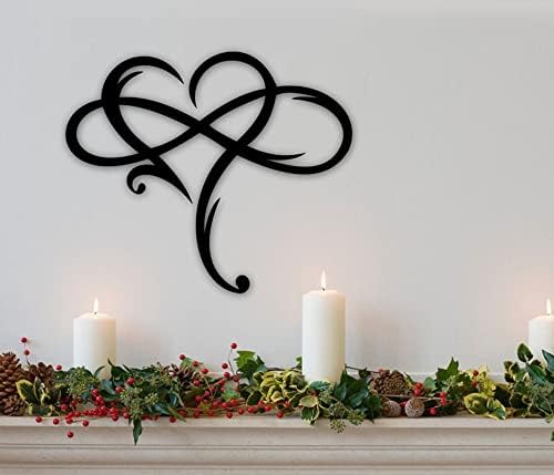 AOOLVY Infinity Heart Wall Decor, Unique Infinity Heart Metal Art Wall Decor ...