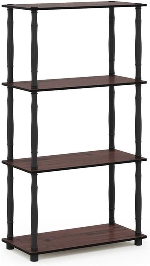 Furinno Turn-N-Tube 4-Tier Multipurpose Shelf Display Rack, Classic Tubes, Da...