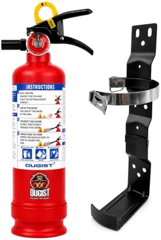 Ougist ABC Dry Chemical Fire Extinguisher with Wall Mount, 2.5 lb Agent