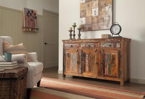 Coaster Harper 60-Inch Accent Cabinet with Storage, Reclaimed Wood 950367