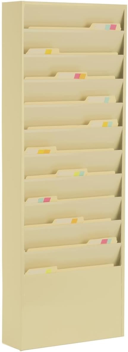Durham Displays2go Hanging File Folder Rack with 11 Tiered Pockets
