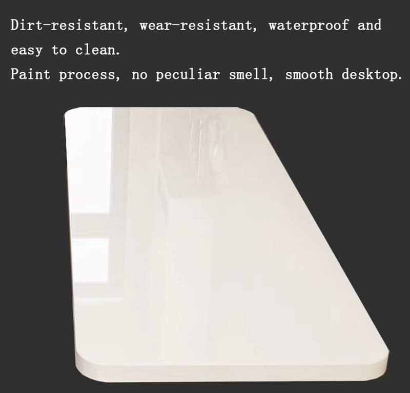 Wall Mounted Folding Table,White Floating Desk for Small Spaces,Stainless Ste...
