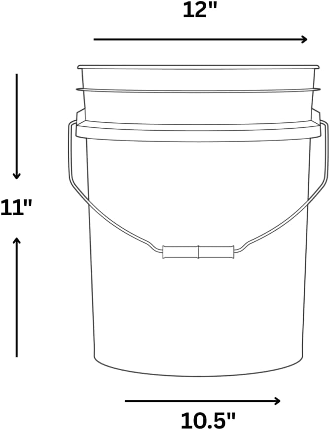 House Naturals 3.5 Gallon Food Grade Multi Color Bucket Pail with Screw On Li...