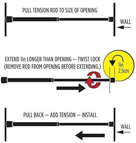 iDesign Cameo Metal Tension Rod, Adjustable Customizable Curtain Rod for Bath...