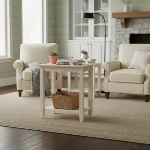 IC International Concepts Solano Solid Wood Accent Table, Unfinished