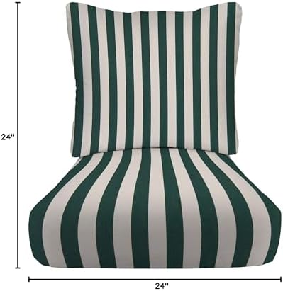 RSH DECOR: Sunbrella Deep Seating Cushion with Pillow Back | 24” x 24” Seat |...