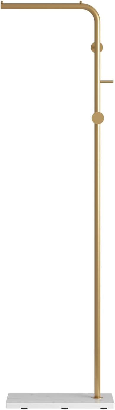TIEOU Gold Coat Racks, Metal Coat Racks Freestanding with Crossbar and 3 Hook...