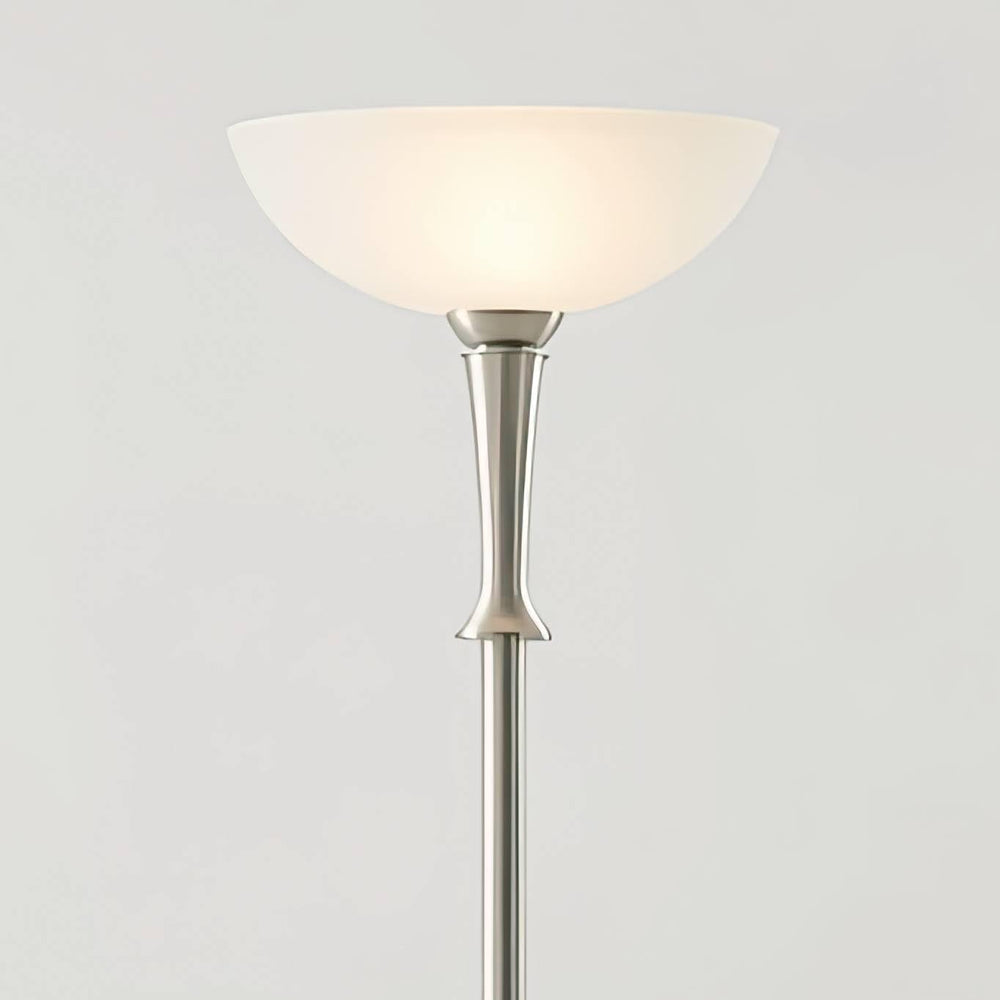 Verdugo 70" Tall Brushed Nickel Torchiere Floor Lamp with Dimmer