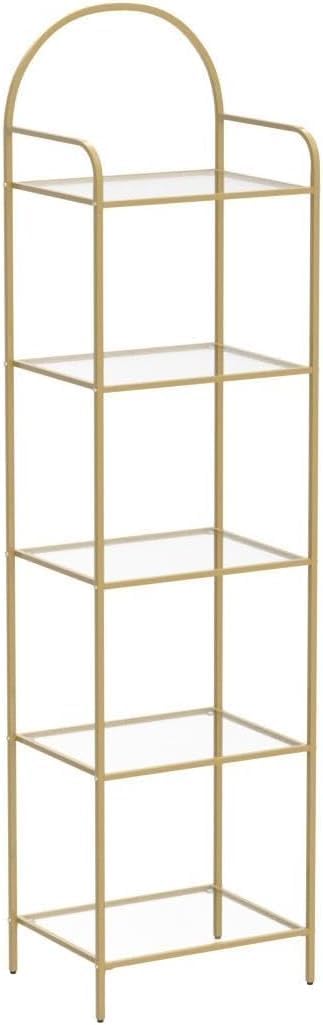 Hzuaneri Bookcase Bookshelf, Tempered Glass Bookshelves