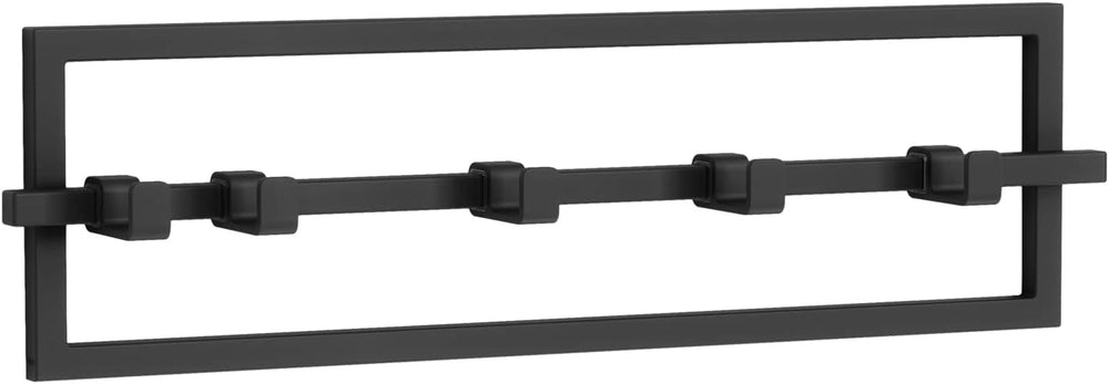 Umbra Cubiko Wall Hooks, Adjustable Steel Coat Rack, 5 Hook, Black