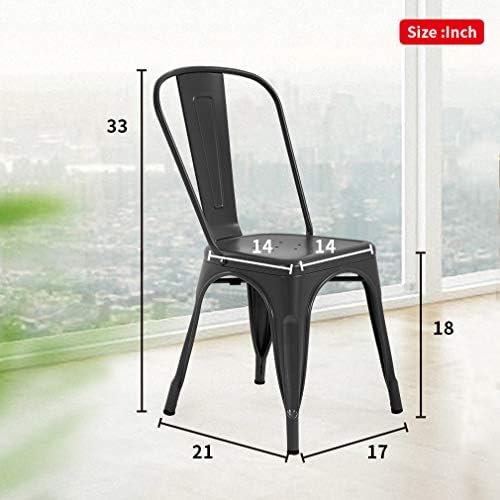 FDW Metal Dining Chairs Set of 2 Patio Chair Indoor Outdoor Chairs Kitchen Me...