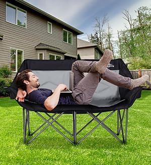Bolosy Double Camping Chair Oversized Folding Loveseat Camping Chair