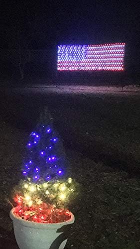 YULIANG LED American Flag Lights,6.5ft*3.2ft Waterproof Led Flag Net Light Ou...
