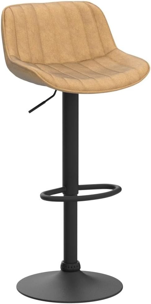 Volans Bar Stools Set of 4, Mid Century Counter Stools Faux Leather Swivel Ad...