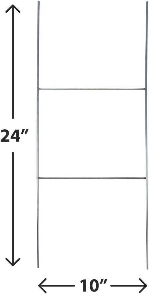 Sturdy Metal Wire Step Stake Frame for Yard Signs - 10 x 24 inch H Frame Wire...