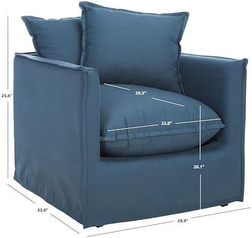 Safavieh Mercer Collection Joey Arm Chair, Blue