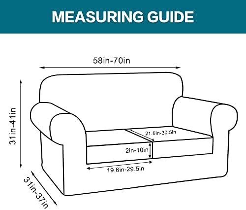 Turquoize 3 Piece Sofa Covers For 2 Cushion Couch Sofa Slipcover Soft Couch C...