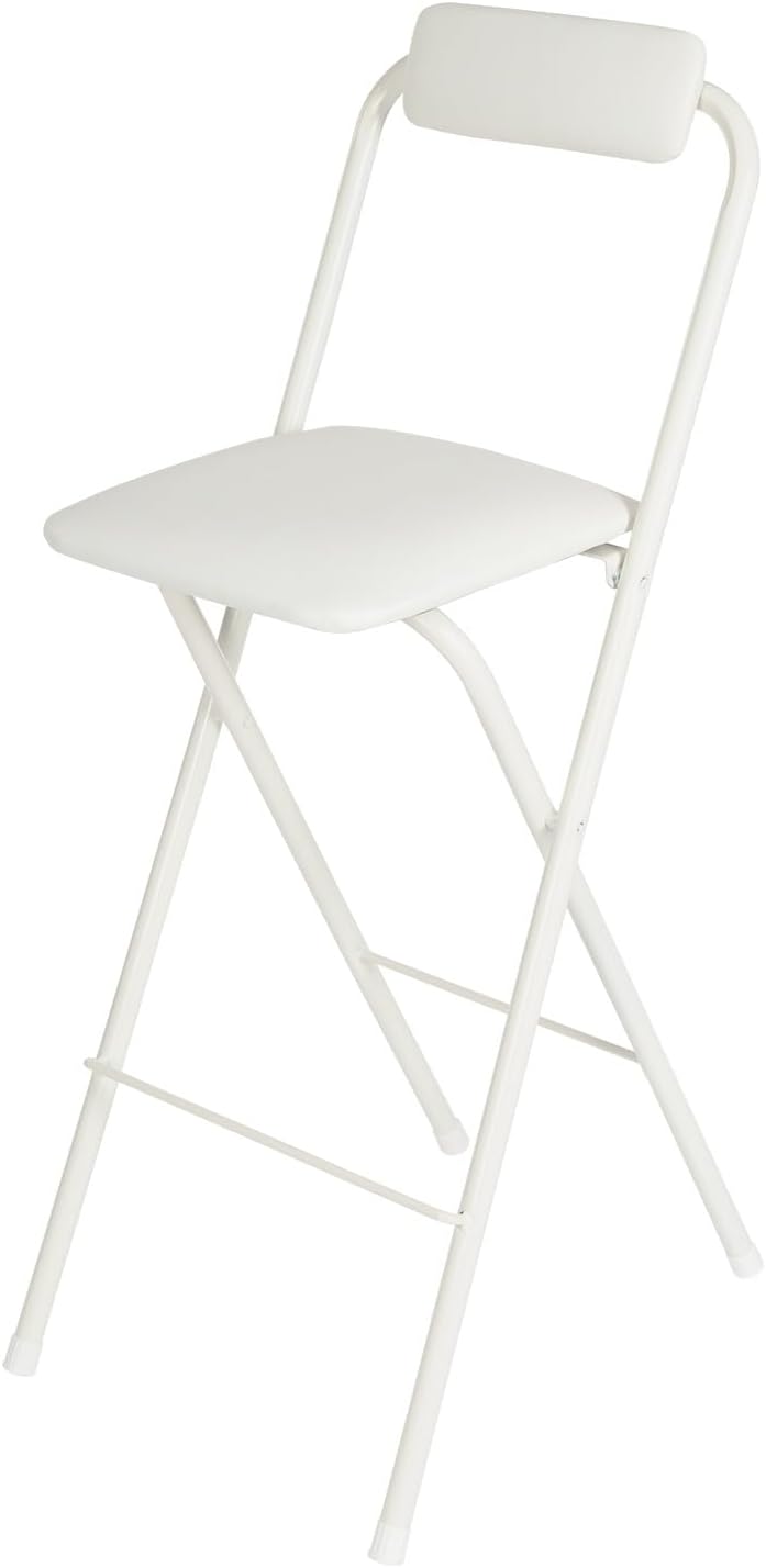 1Pcs Folding Counter Height Bar Stool w/Back,27.5" Cushioned Portable Stool