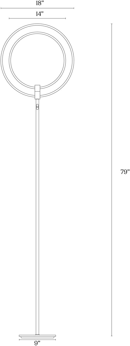 Brightech Eclipse Dimmable LED Floor Lamp, Modern Torchiere Floor Lamp for Li...