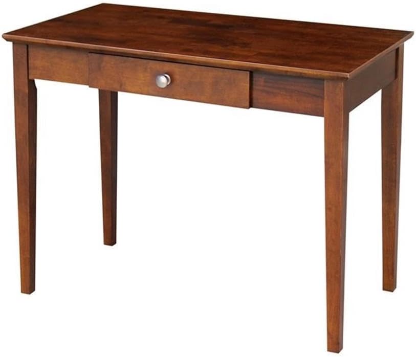 IC International Concepts, Writing Table, Solid Real Wood, Sturdy Parawood, E...