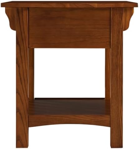 Leick Home Mission Impeccable Nightstand Side Table, 24", Medium Oak